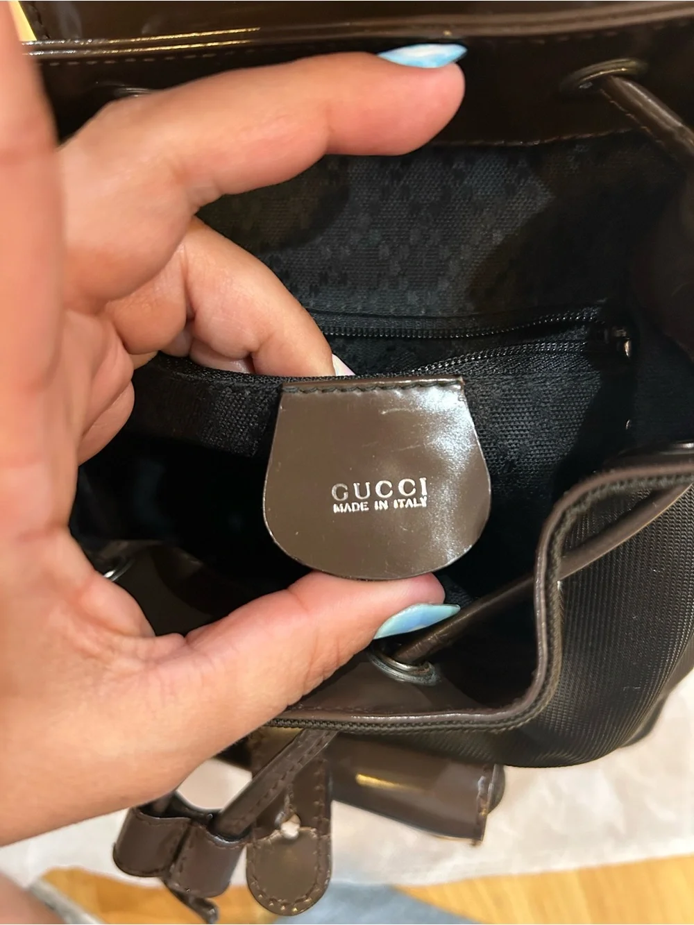 Vintage Gucci Bamboo Mini Nylon Backpack (1990s) with COA